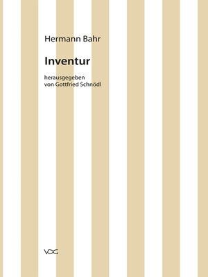 cover image of Hermann Bahr / Inventur